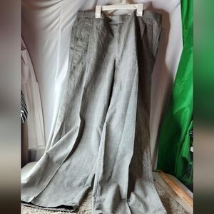 Women's Black Plaid Pleated Pants - Specially Made - L